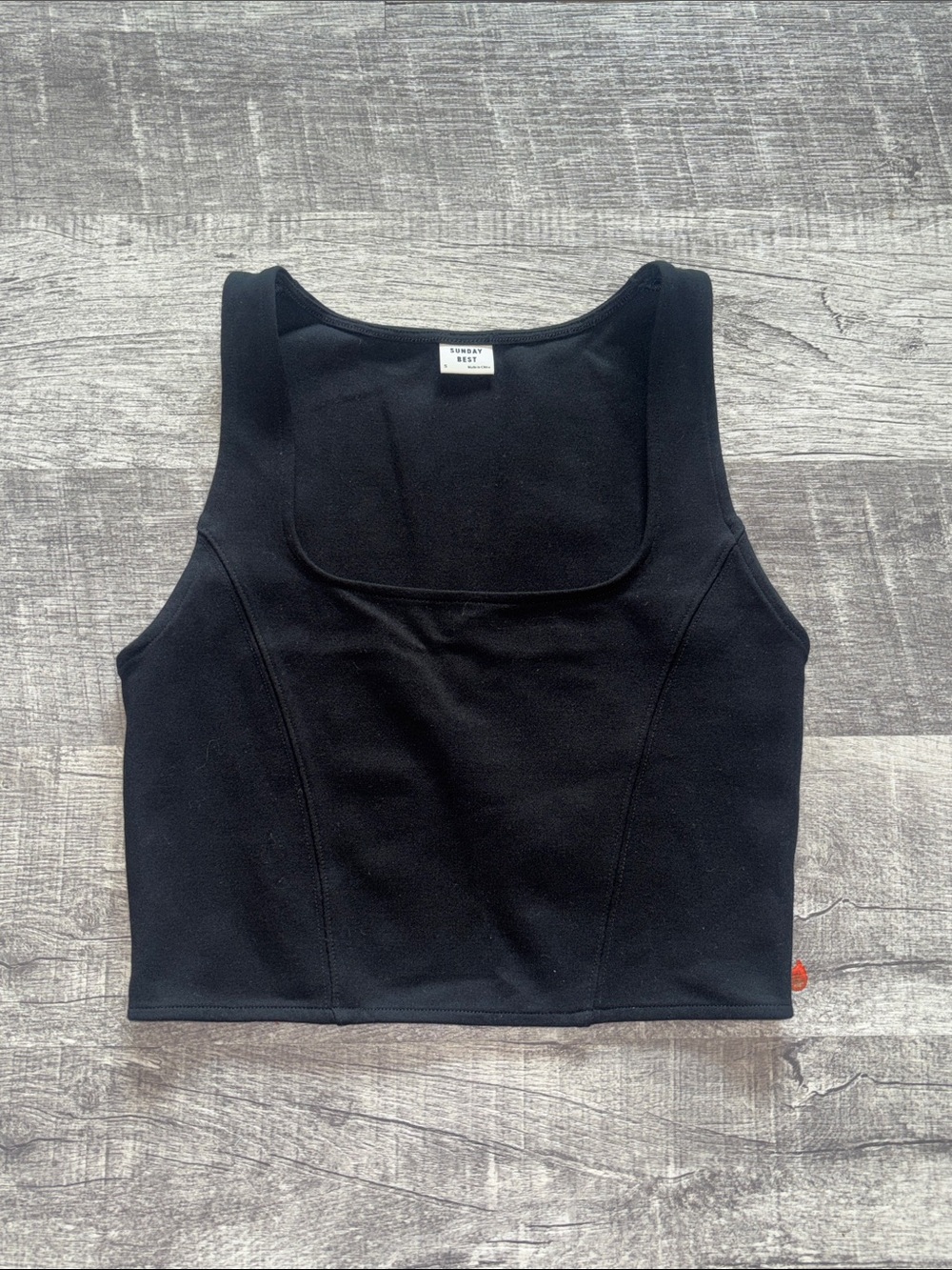 Aritizia Sunday Best Black Square-Neck Crop Top